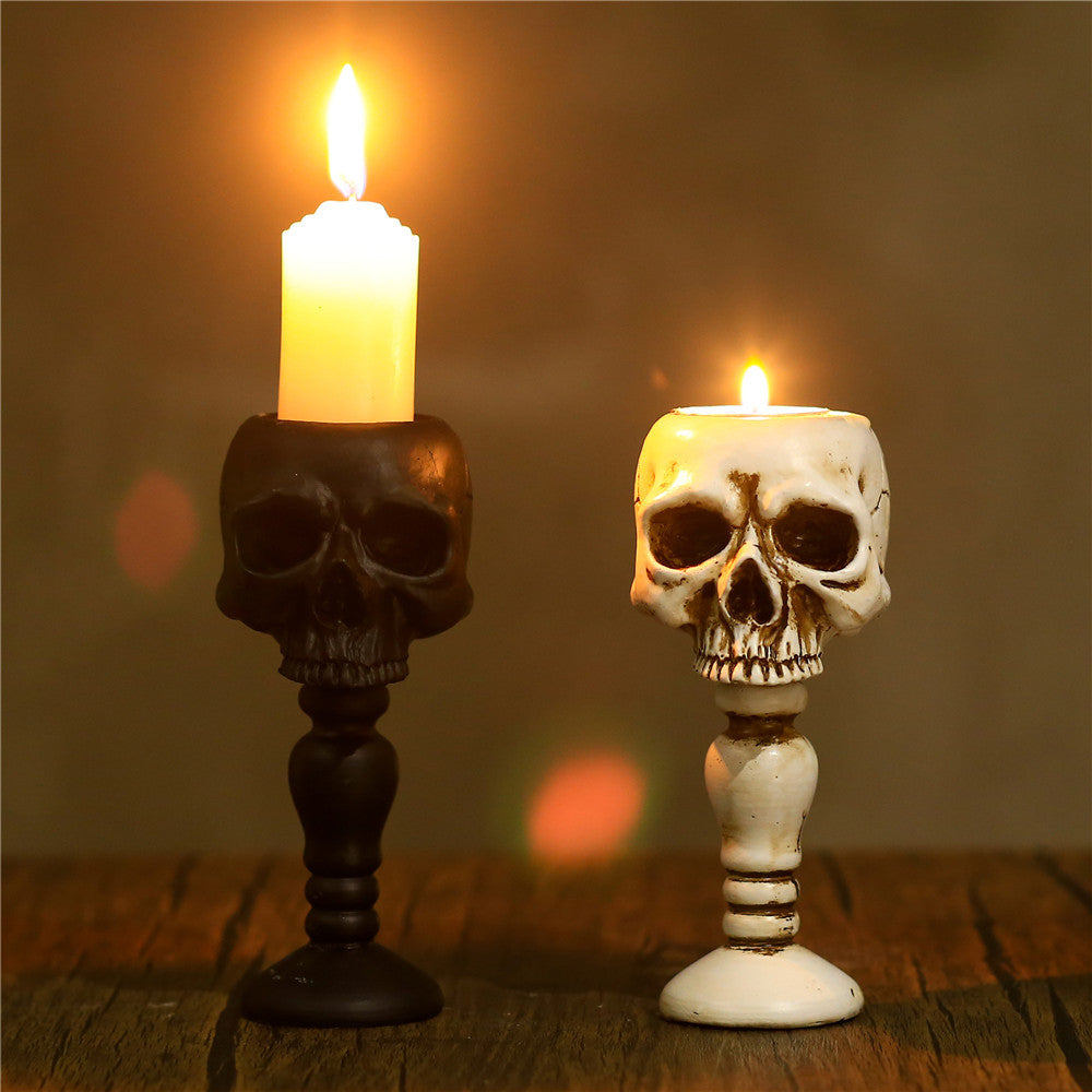 Standing Skull Candle Holder