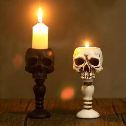 Standing Skull Candle Holder