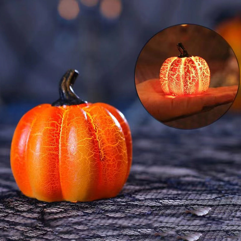 Crackle Glow LED Pumpkin Set