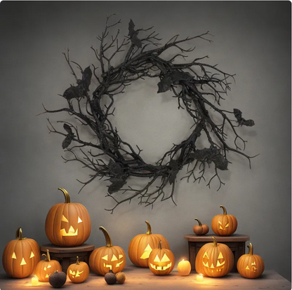 Haunted Deadwood Bat Wreath