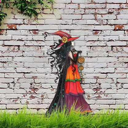 Metal Witch Garden Sign
