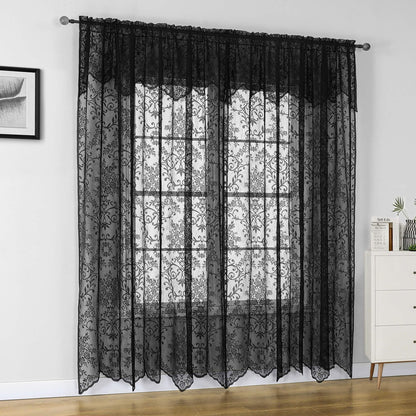 Gothic Black Lace Curtains