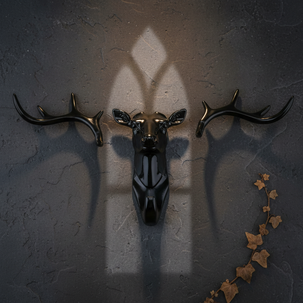 Black Stag Antler Wall Hook