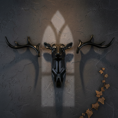 Black Stag Antler Wall Hook
