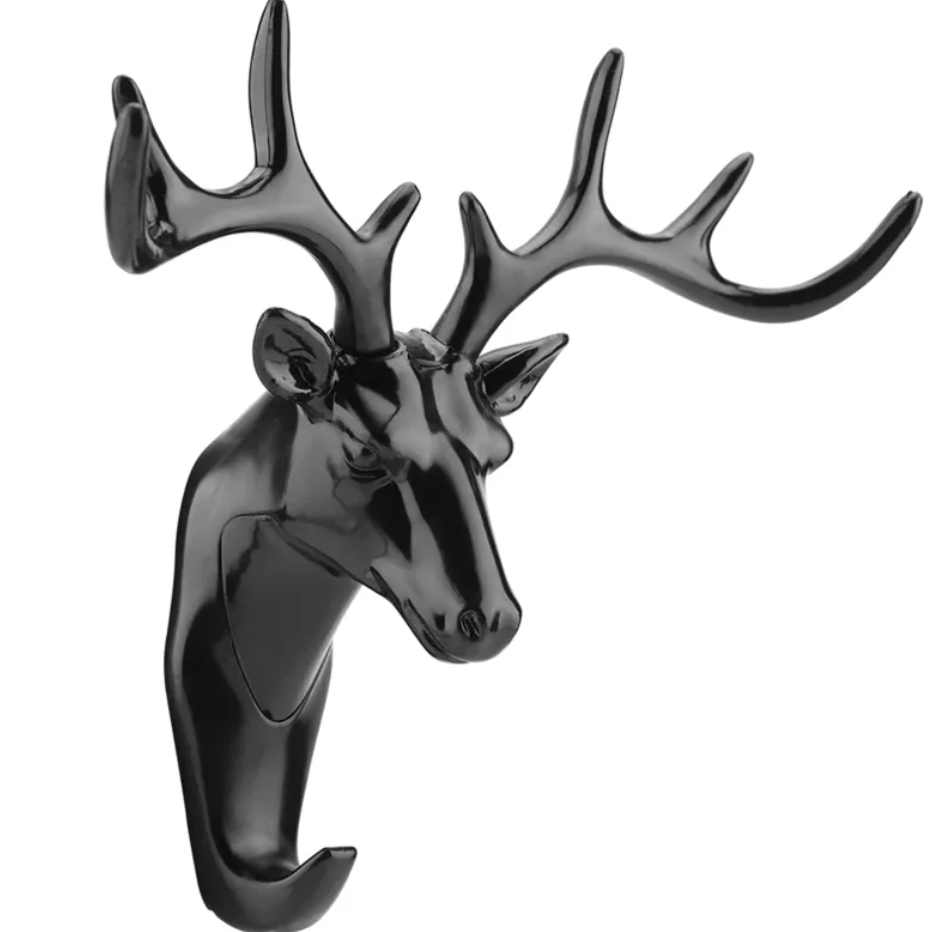 Black Stag Antler Wall Hook
