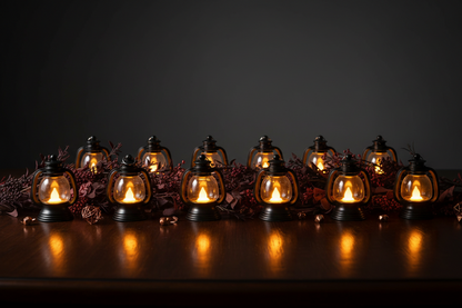 Mini Black Lantern Set – 12 Pieces