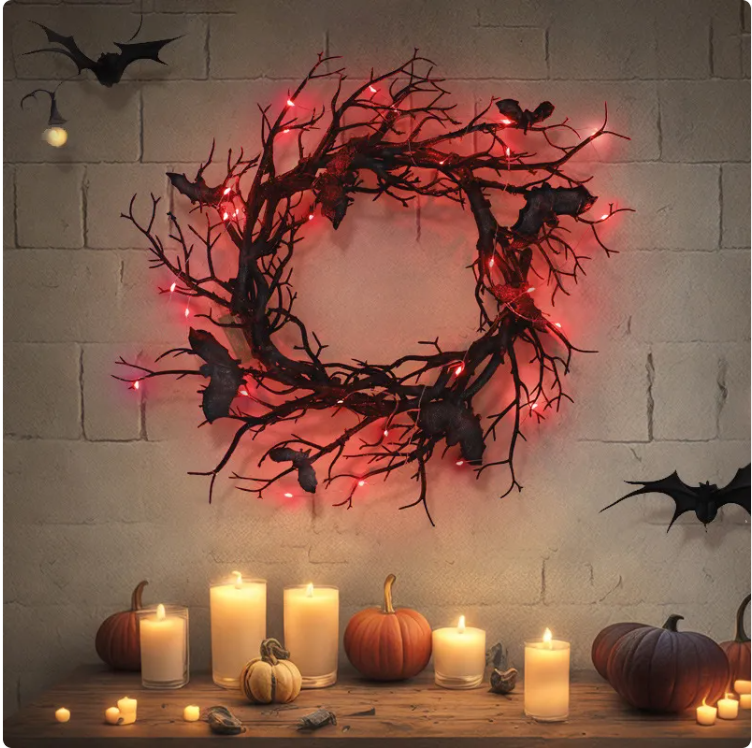 Haunted Deadwood Bat Wreath