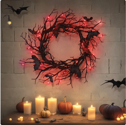 Haunted Deadwood Bat Wreath
