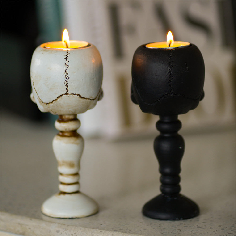 Standing Skull Candle Holder
