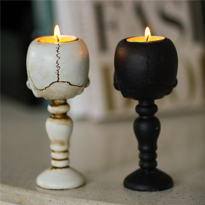 Standing Skull Candle Holder