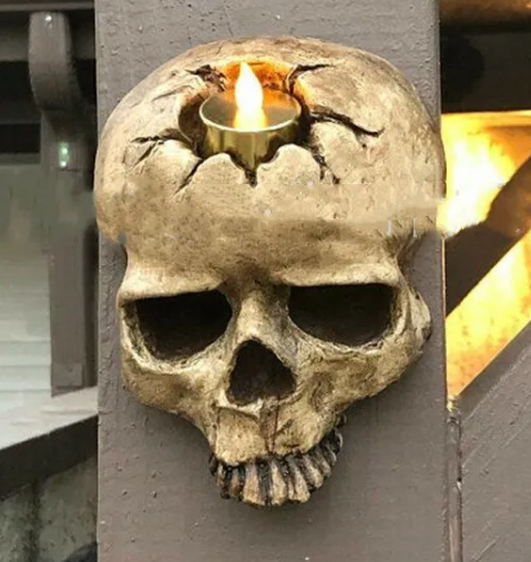 Skull Wall Sconce Candle Holder