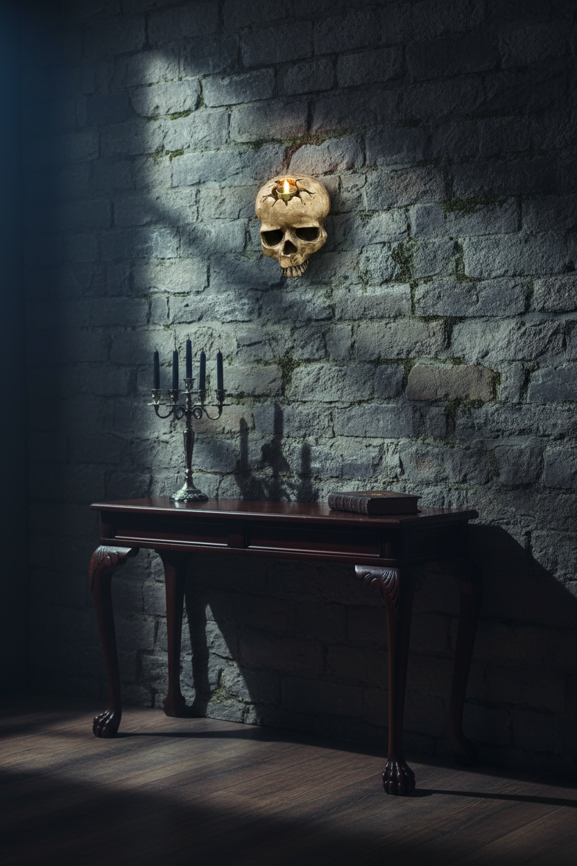 Skull Wall Sconce Candle Holder