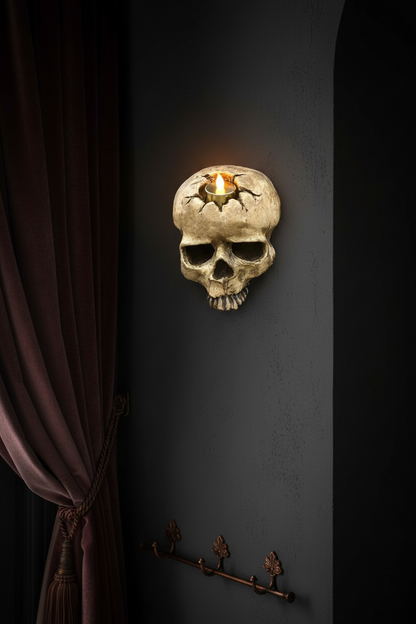 Skull Wall Sconce Candle Holder