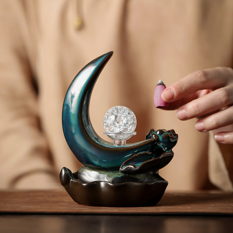 Crescent Moon Incense Burner
