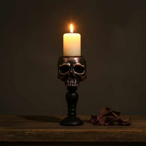 Standing Skull Candle Holder