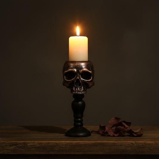 Standing Skull Candle Holder