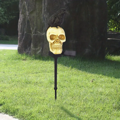 Solar Crow Skull Garden Light
