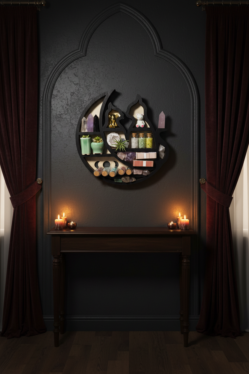 Cat Moon Crystal Display Shelf