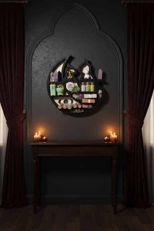 Cat Moon Crystal Display Shelf