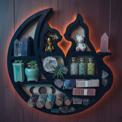 Cat Moon Crystal Display Shelf