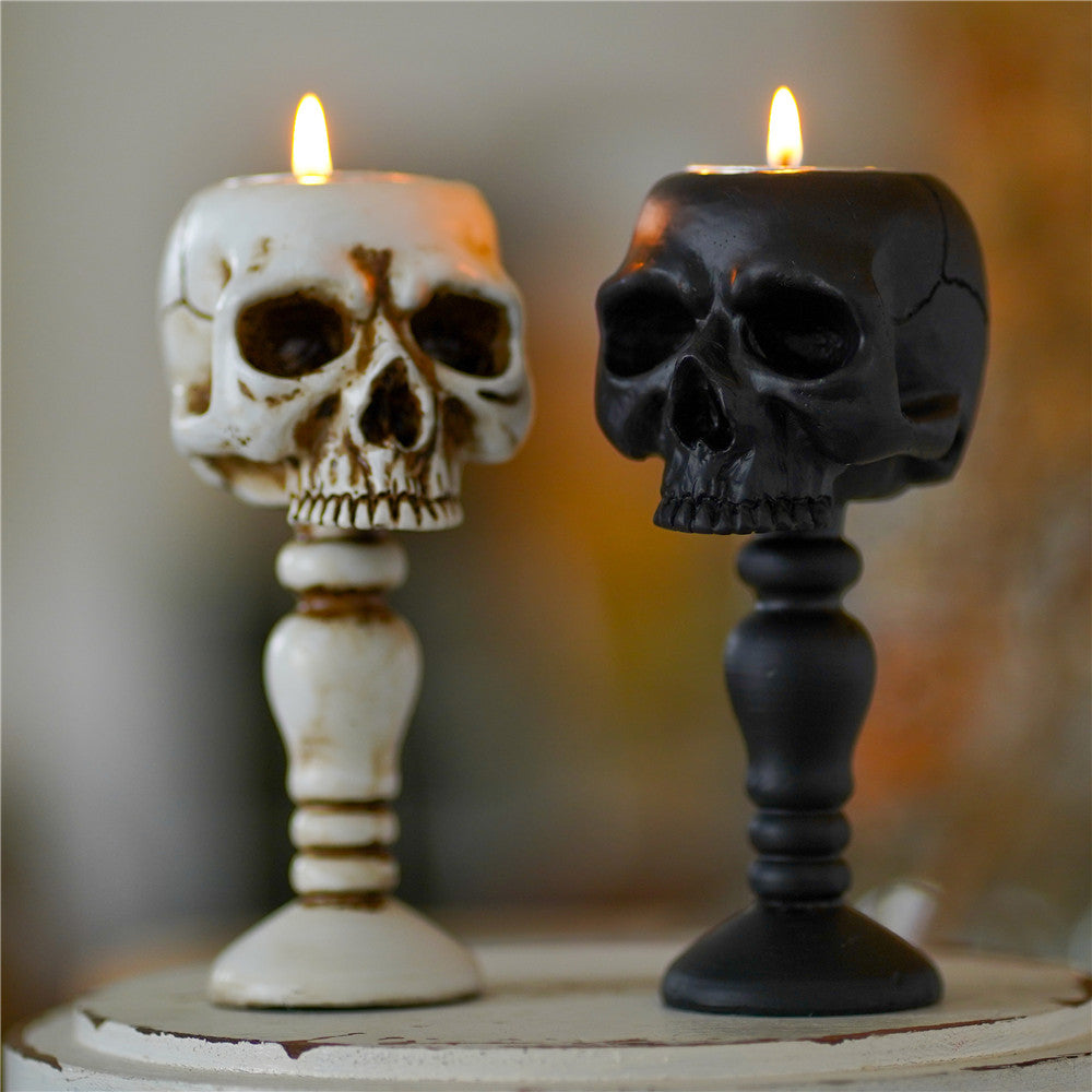 Standing Skull Candle Holder