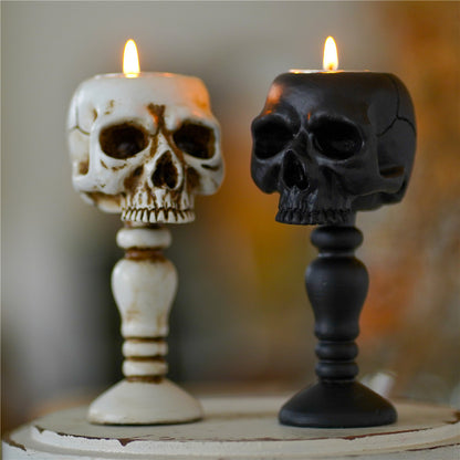 Standing Skull Candle Holder