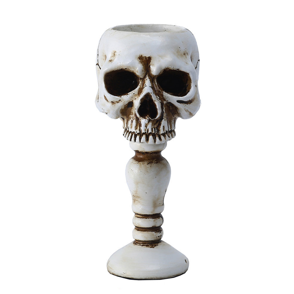 Standing Skull Candle Holder