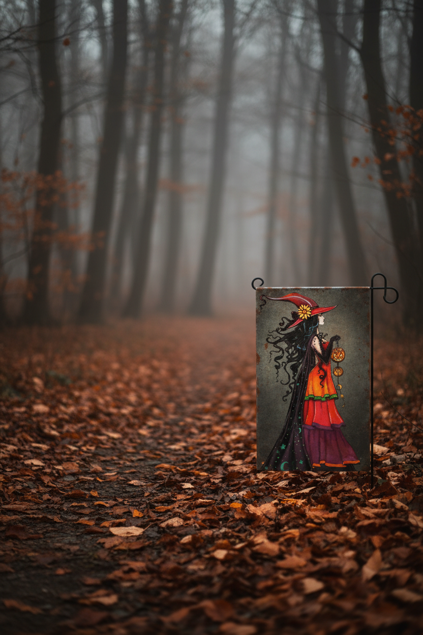 Metal Witch Garden Sign