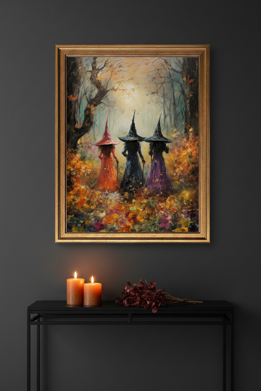 Framed Three Witches Wall Art