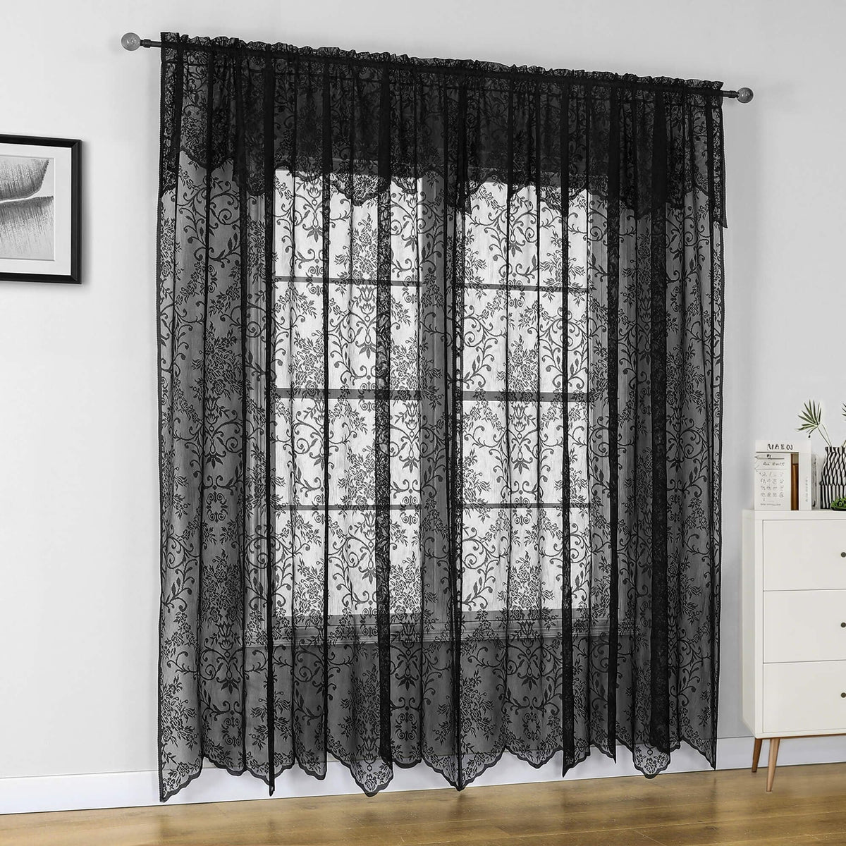 Gothic Black Lace Curtains