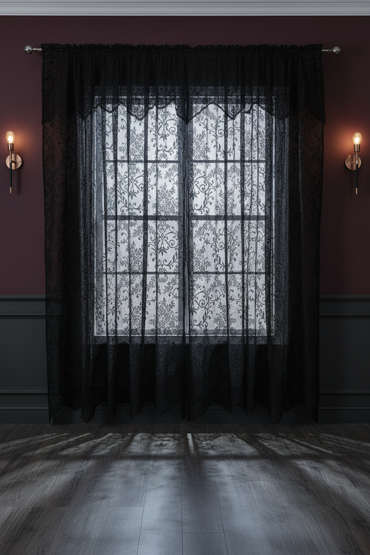 Gothic Black Lace Curtains