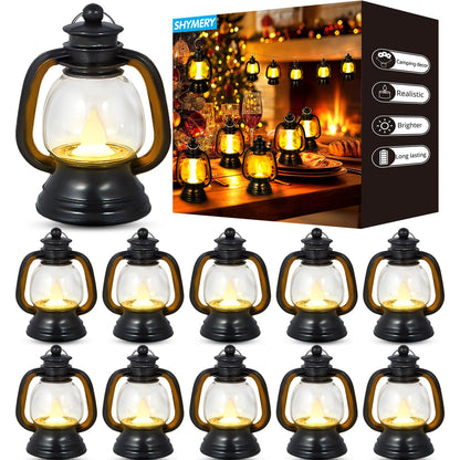 Mini Black Lantern Set – 12 Pieces