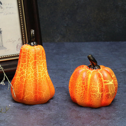 Crackle Glow LED Pumpkin Set