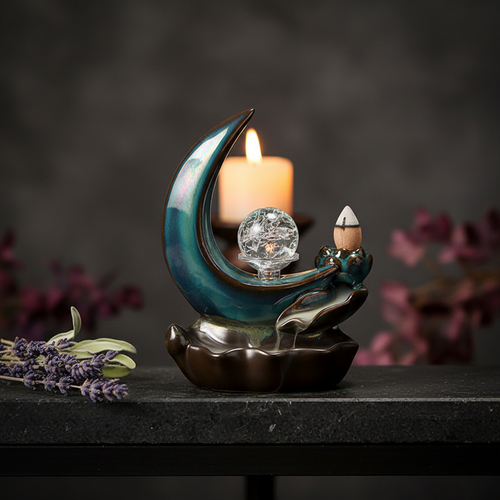 Crescent Moon Incense Burner